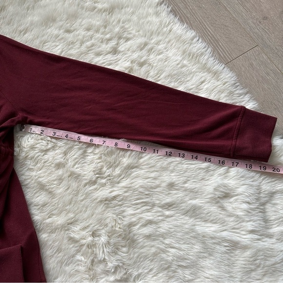 All Saints Jacket Gina Drape Open Front Long Sleeve Burgundy Oxblood Red 8 - Picture 12 of 12